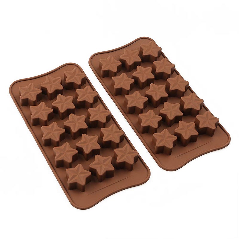 homEdge 15-Cavity Star Shaped Chocolate Mold, Set of 4PCS Non Stick Silicone Mold for Candy Chocolate Jelly, Ice Cube-Pay Attention to the Size - Image 3
